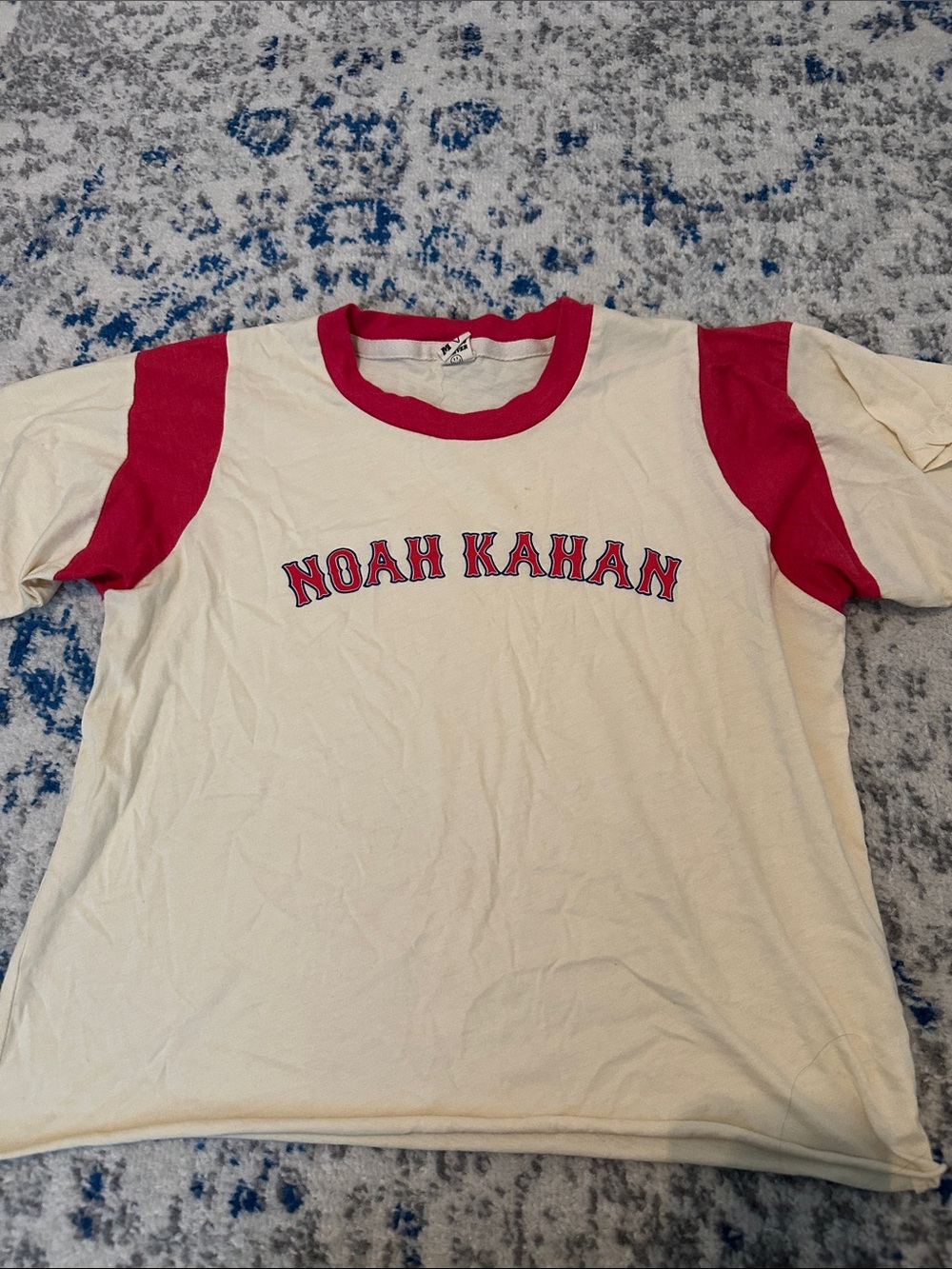 Noah Kahan Cream and Red Ringer Tee